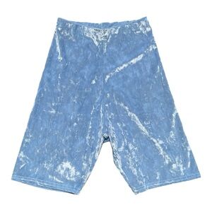 PrettyLittleThing Light Blue Velvet Shorts